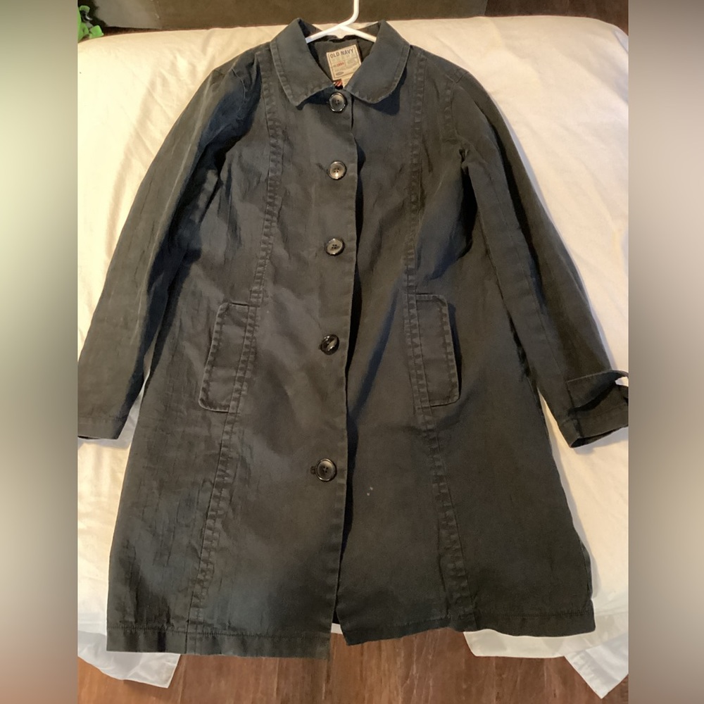 Old navy womens trench/long coat black